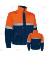 Cazadora softshell bicolor con membrana PTFE y cinta reflectante color plata para Protección Civil