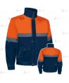 Cazadora softshell bicolor con membrana PTFE y cinta reflectante segmentada color plata para Protección Civil