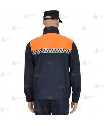 Cazadora softshell bicolor con damero reflectante para Protección Civil