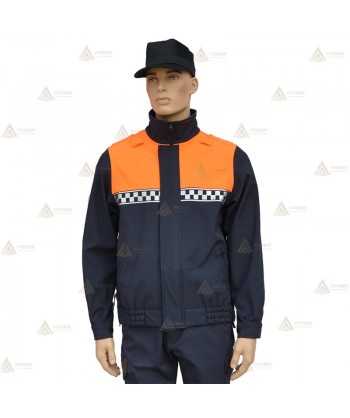 Cazadora softshell bicolor con damero reflectante para Protección Civil