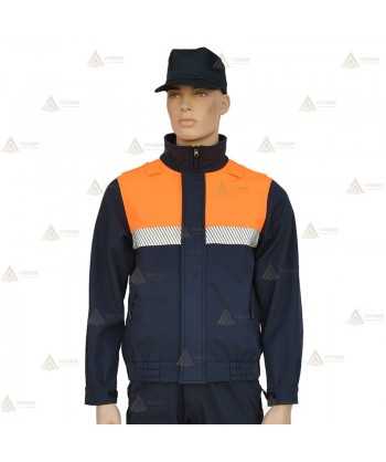Cazadora softshell bicolor con cinta reflectante segmentada para Protección Civil