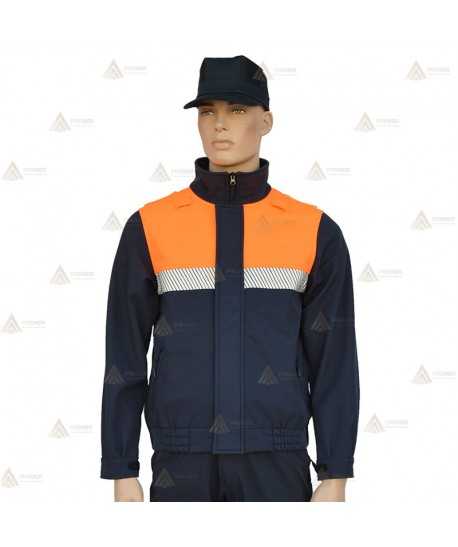 Cazadora softshell bicolor con cinta reflectante segmentada para Protección Civil