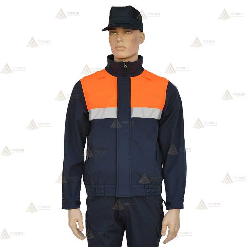 Cazadora softshell bicolor con cinta reflectante para Protección Civil