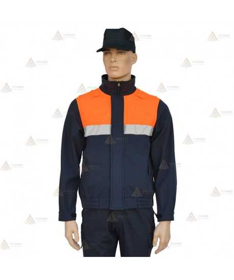 Cazadora softshell bicolor con cinta reflectante para Protección Civil