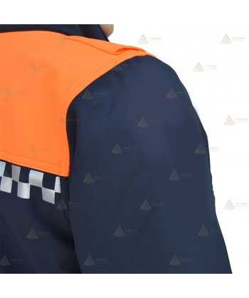 Cazadora softshell bicolor con damero reflectante para Protección Civil