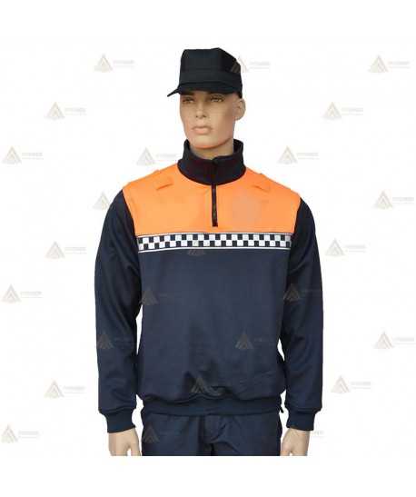 Jersey softshell con cinta damero reflectante y membrana PU para Protección Civil