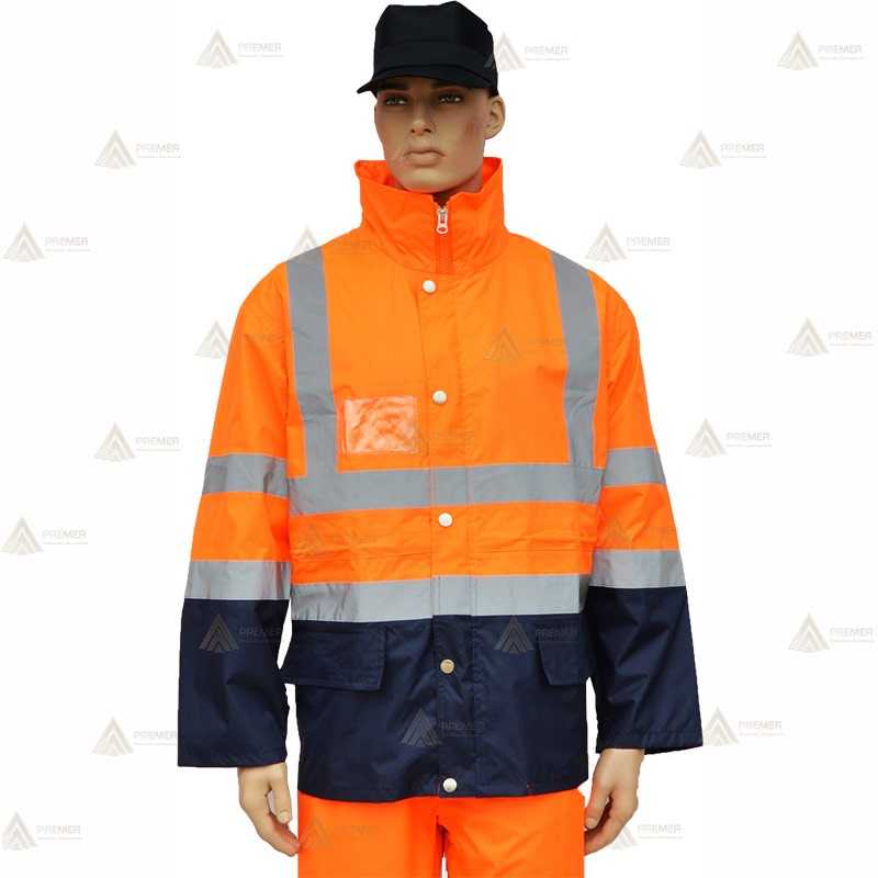 Traja de Lluvia bicolor en alta visibilidad para Protección Civil