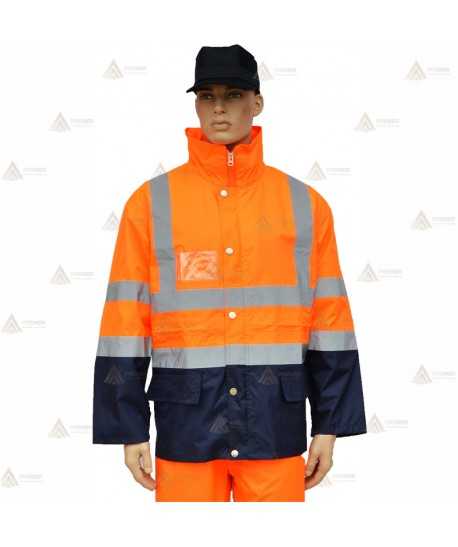 Traja de Lluvia bicolor en alta visibilidad para Protección Civil
