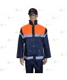 Traja de lluvia bicolor con cintas reflectantes para Protección Civil