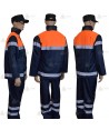 Traja de lluvia bicolor con cintas reflectantes para Protección Civil