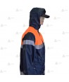 Traja de lluvia bicolor con cintas reflectantes para Protección Civil