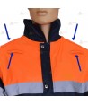 Traja de lluvia bicolor con cintas reflectantes para Protección Civil