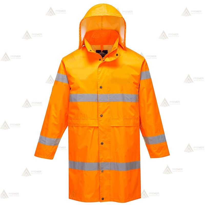 Gabardina monocolor alta visibilidad para Protección Civil