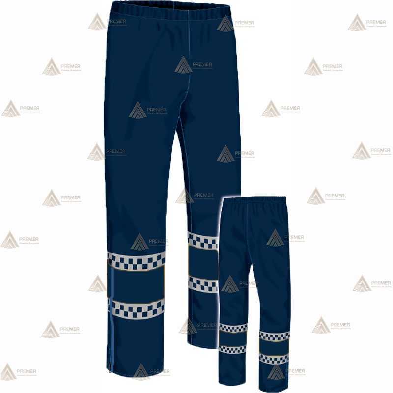 Pantalón impermeable con cintas damero reflectantes y membrana PTFE para Policía Local