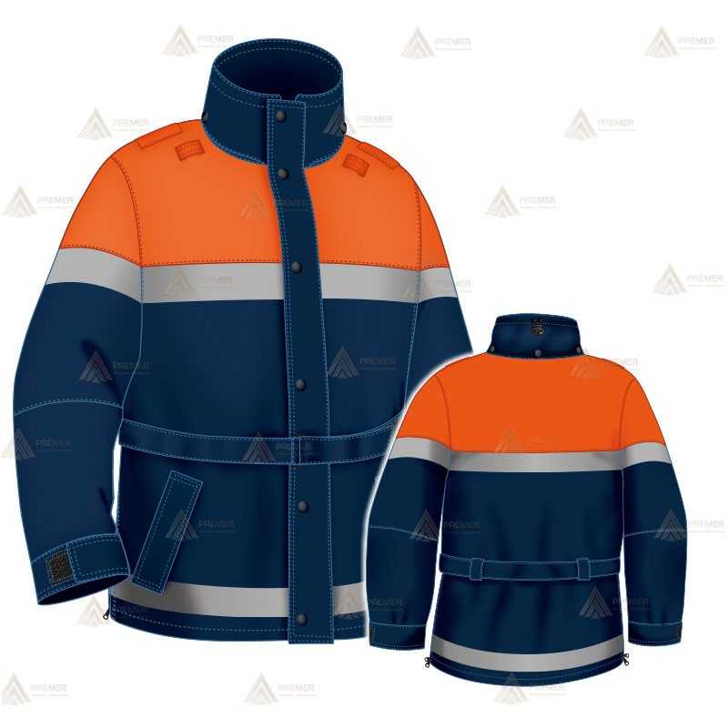Parka 2/4 bicolor con cinta reflectante para motoristas de Protección Civil