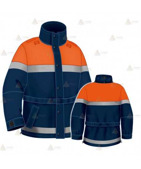 Parka 2/4 bicolor con cinta reflectante para motoristas de Protección Civil
