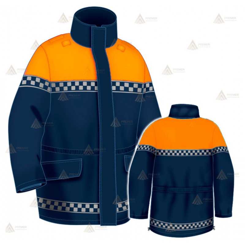 Parka acolchada bicolor con damero para Protección Civil