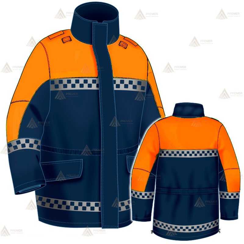 Parka acolchada bicolor con damero para Protección Civil
