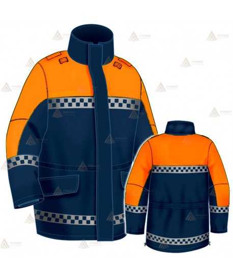 Parka acolchada bicolor con damero para Protección Civil