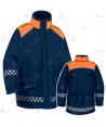 Parka bicolor e impermeable con damero para Protección Civil