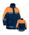 Parka bicolor con damero reflectante forro desmontable y membrana PTFE para Protección Civil