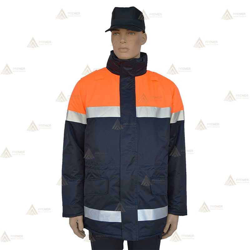 Parka bicolor e impermeable con cinta reflectante para Protección Civil