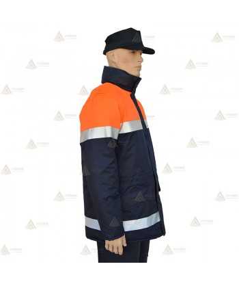 Parka bicolor e impermeable con cinta reflectante para Protección Civil