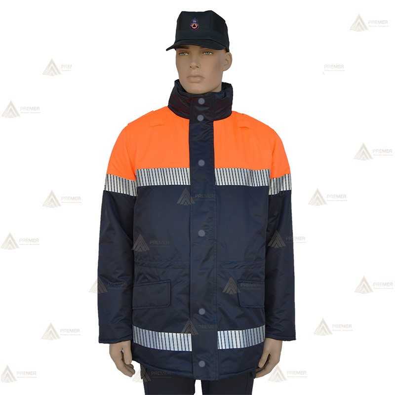 Parka bicolor con cinta segmentada, forro desmontable  y membrana PTFE para Protección Civil