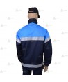 Parka ligera color azul marino azul tropical,  impermeable con cinta reflectante y membrana PU para Policía Local