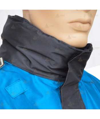 Parka ligera color azul marino azul tropical,  impermeable con cinta damero reflectante y membrana PU para Policía Local