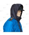 Parka ligera color azul marino azul tropical,  impermeable con cinta damero reflectante blanco y membrana PU para Policía Local