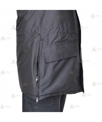 Parka ligera color azul marino azul tropical,  impermeable con cinta damero reflectante blanco y membrana PU para Policía Local