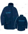 Parka ligera color azul marino, con damero azul y membrana impermeable PU para Policía Local