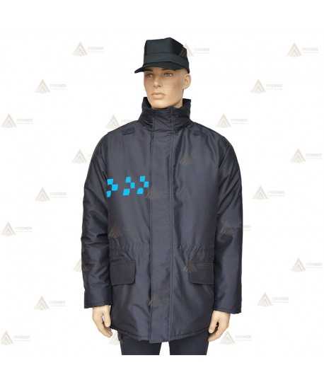 Parka ligera color azul marino, con damero azul y membrana impermeable PU para Policía Local