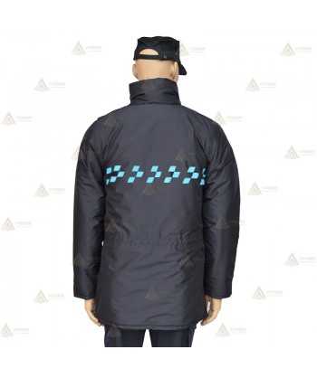 Parka ligera color azul marino, con damero azul y membrana impermeable PU para Policía Local