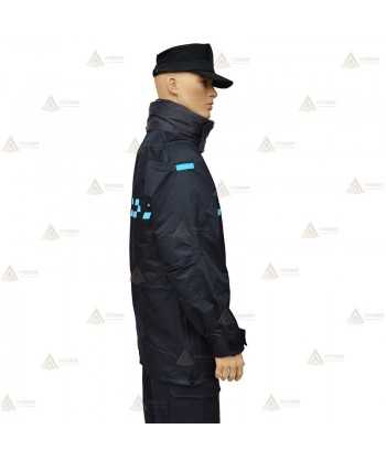 Parka ligera color azul marino, con damero azul y membrana impermeable PU para Policía Local