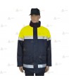 Parka ligera color azul marino y amarillo flúor,  con cinta reflectante y membrana impermeable PU para Policía Local