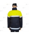 Parka ligera color azul marino y amarillo flúor,  con cinta reflectante y membrana impermeable PU para Policía Local