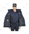 Parka ligera color azul marino y amarillo flúor, con damero reflectante y membrana impermeable PU para Policía Local