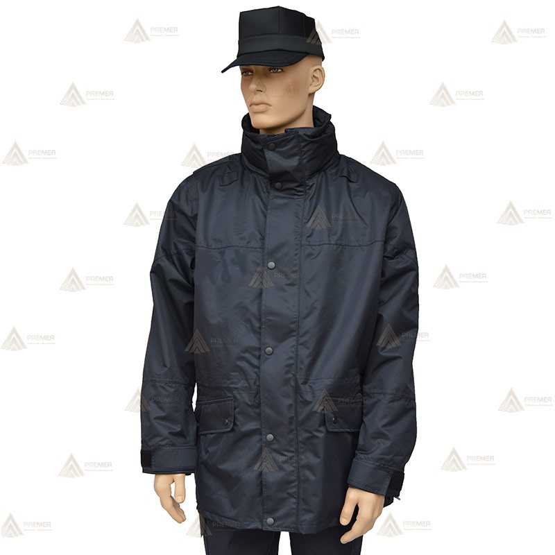 Parka azul marino con forro desmontable y membrana PTFE para Policía Local