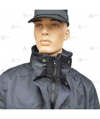 Parka azul marino con forro desmontable, damero reflectante  y membrana PTFE para Policía Local