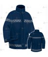 Parka azul marino con forro desmontable, damero reflectante  y membrana PTFE para Policía Local