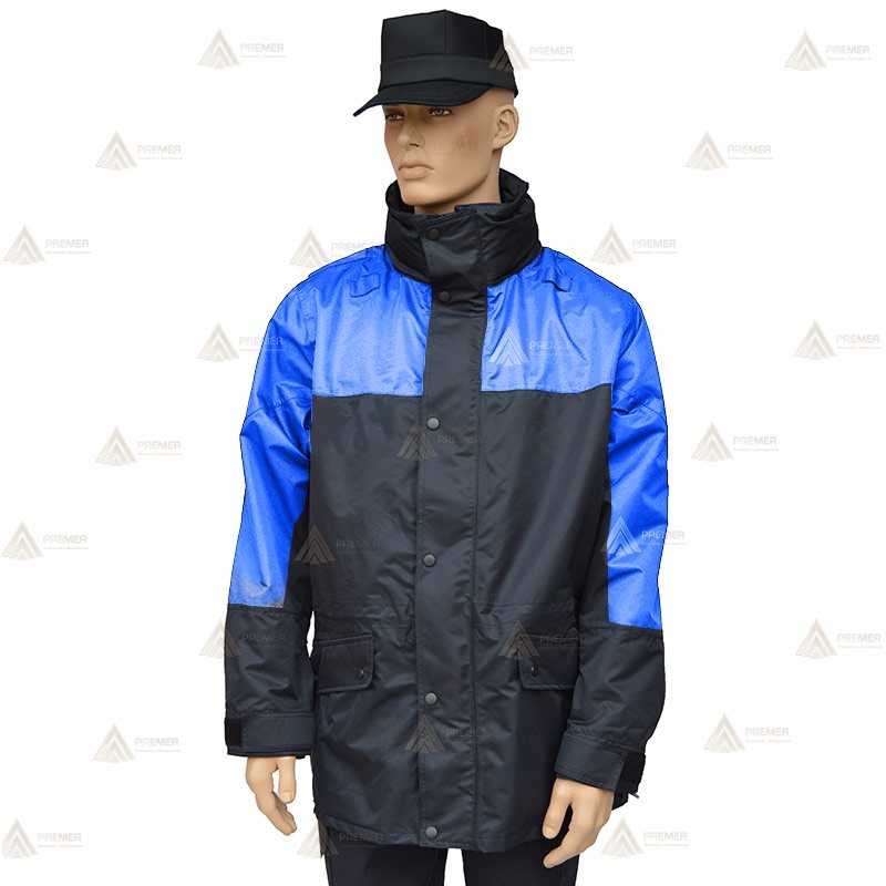 Parka azul marino y azul tropical con forro desmontable y membrana PTFE para Policía Local