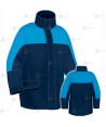 Parka azul marino y azul tropical con forro desmontable y membrana PTFE para Policía Local