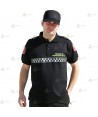 Polo de manga corta con damero reflectante para Técnico de Protección Civil