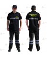 Polo de manga corta con damero reflectante para Técnico de Protección Civil