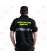 Polo de manga corta con damero reflectante para Técnico de Protección Civil