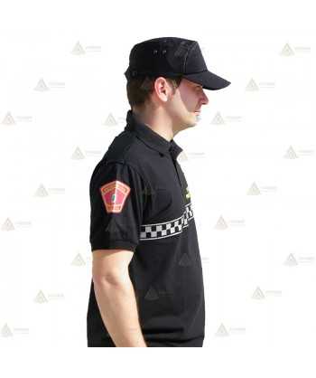 Polo de manga corta con damero reflectante para Técnico de Protección Civil