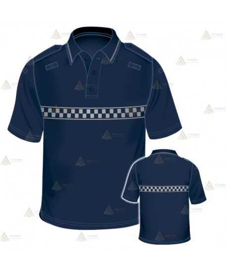 Polo monocolor de manga corta color azul marino para Policía