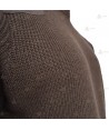 Jersey de cuello redondo con refuerzos en codos y galoneras de color marrón